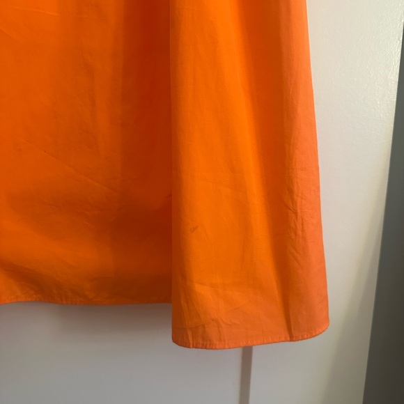 Jcrew V-neck midi dress in cotton poplin orange XL - Picture 12 of 14